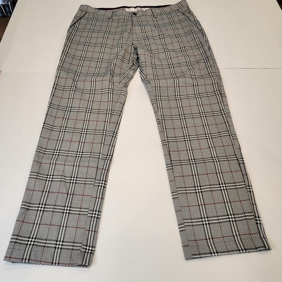 Tailored Recreation Premium Plaid Trouser Pants Black Gray SIZE 35-28 - Picture 4 of 15